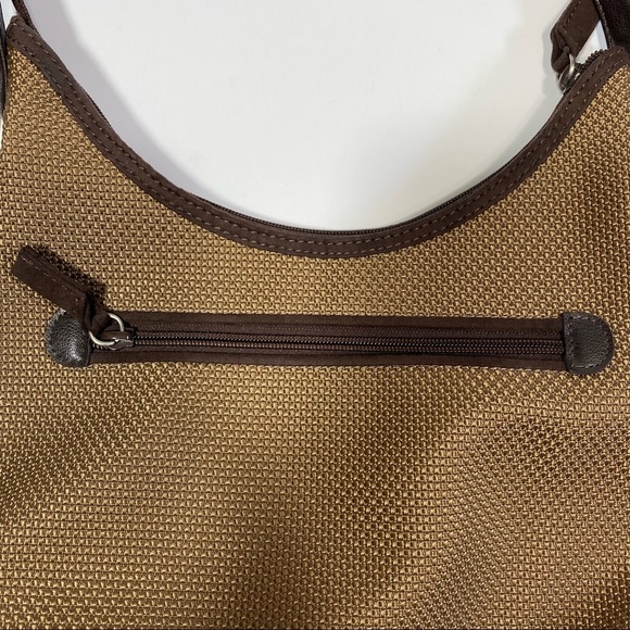 The Sak Tan Woven/ Brown Leather Trim Shoulder Bag - Picture 7 of 13